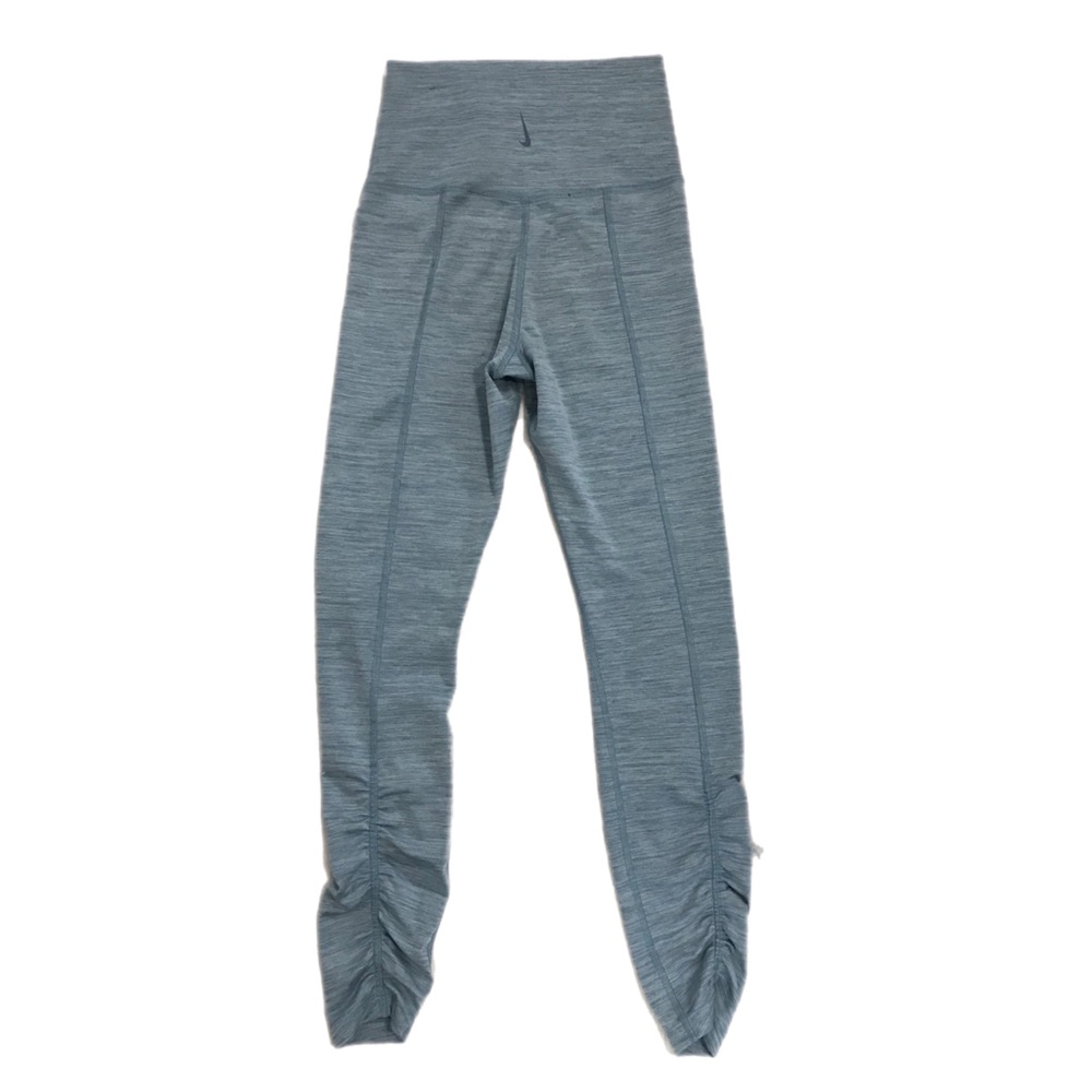 Nike Light Blue Ruched Yoga Leggings - Picture 3 of 8